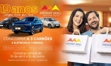 Midway Mall comemora 19 anos com sorteio de três BYD zero quilômetro e desfile de moda para seus clientes